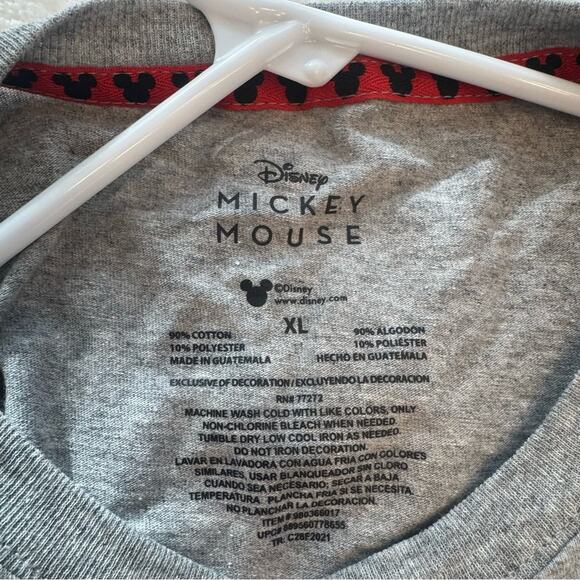 Disney Mickey Mouse Short Sleeve T Shirt Gray Velvet Graphic Size XL - Picture 5 of 5